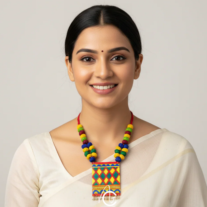 Statement Necklace, Handpainted : Handmade