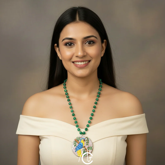 Statement Necklace, Handpainted : Handmade