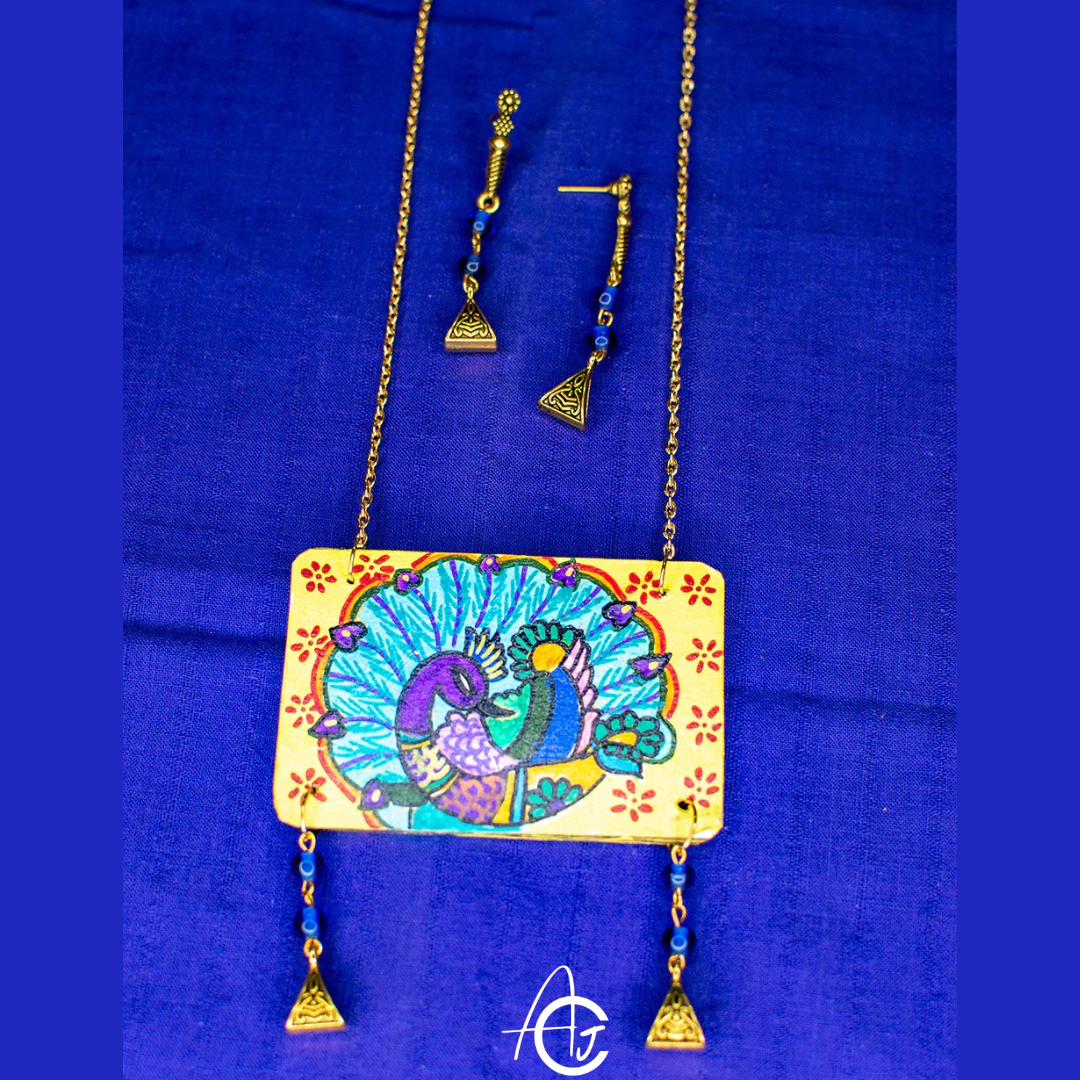 Statement Necklace Set, Handpainted : Handmade