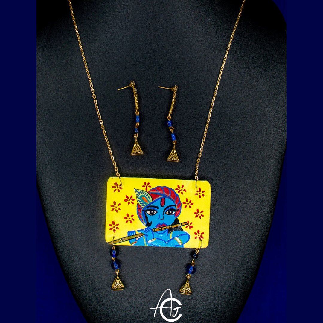 Statement Necklace Set, Handpainted : Handmade