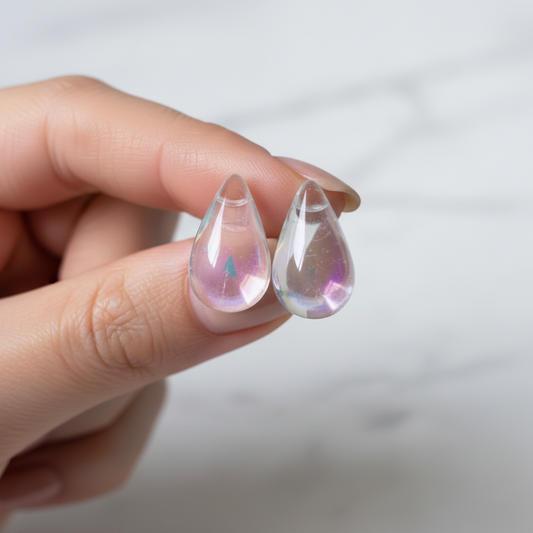Tear Drop Rainbow Stud Earrings