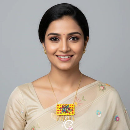 Statement Necklace, Handpainted  : Handmade