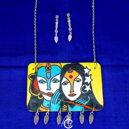 Statement Necklace Set, Handpainted : Handmade
