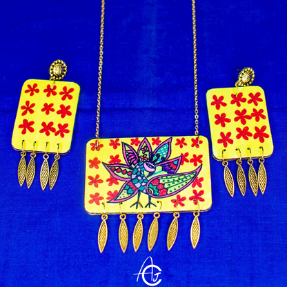 Statement Necklace Set, Handpainted : Handmade