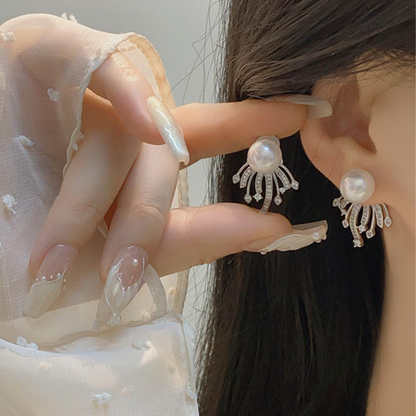 Pearl Bling Statement Earrings