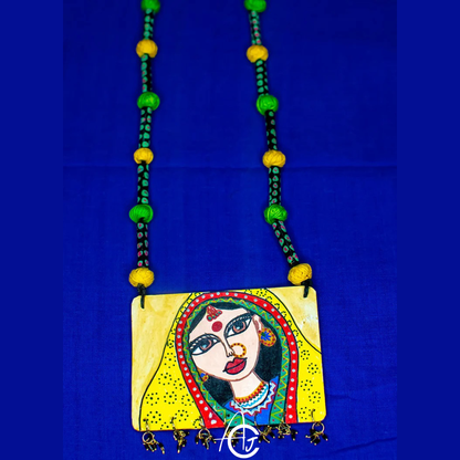 Statement Necklace, Handpainted : Handmade