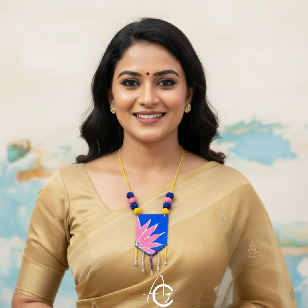 Statement Necklace, Handpainted : Handmade