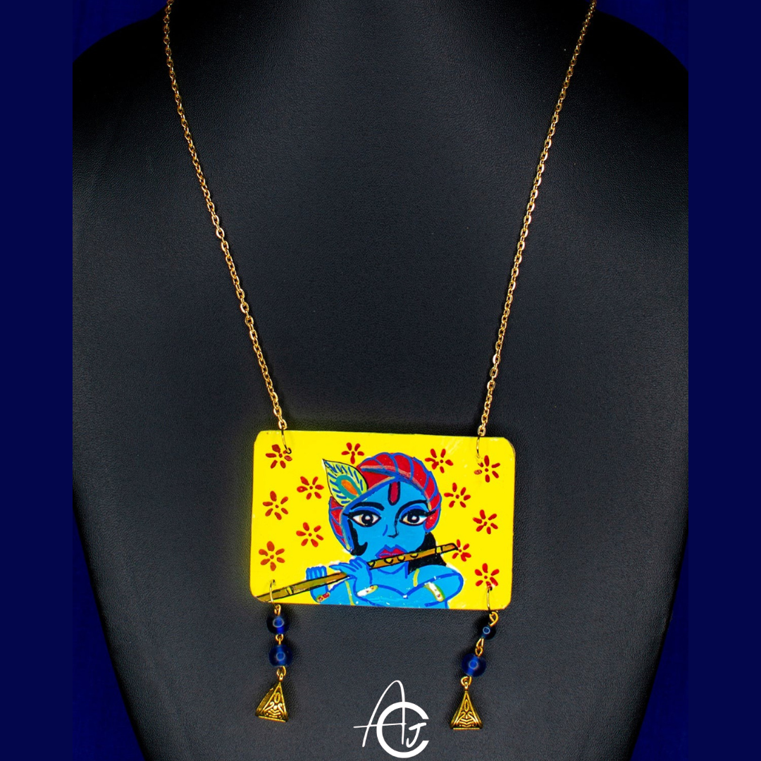 Statement Necklace, Handpainted : Handmade