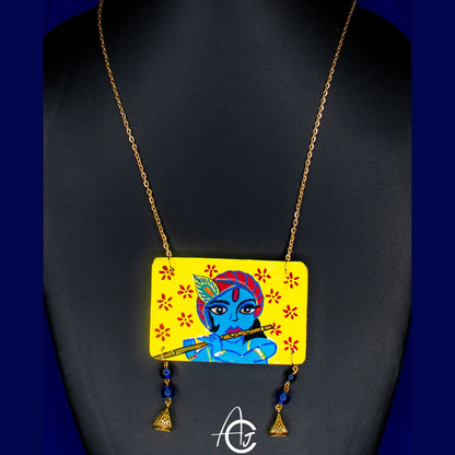 Statement Necklace, Handpainted : Handmade