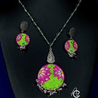 Statement Necklace Set, Handpainted : Handmade