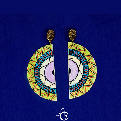Statement Earrings, Handpainted : Handmade