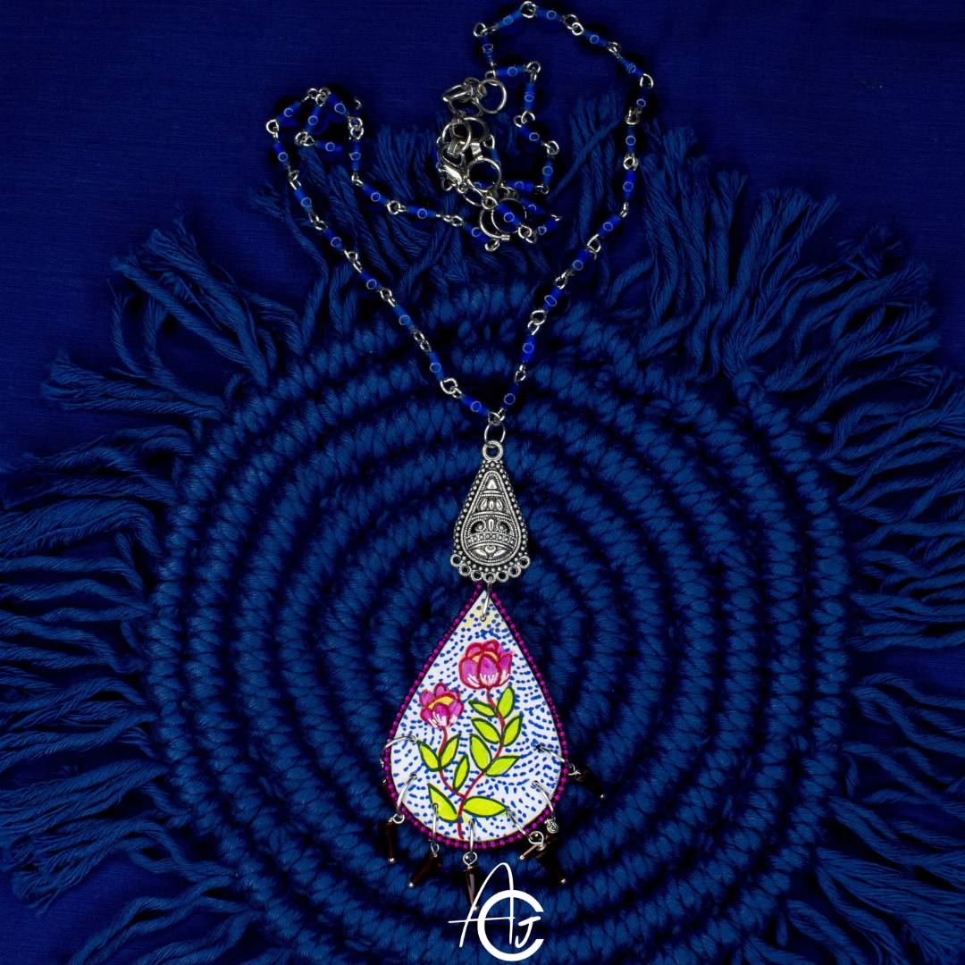 Statement Necklace, Handpainted : Handmade