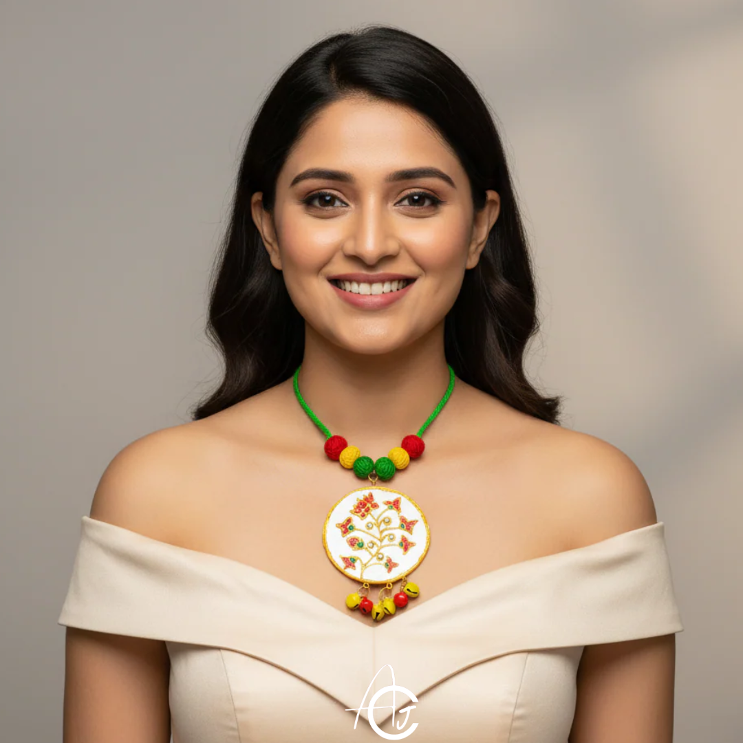 Statement  Necklace, Handpainted : Handmade