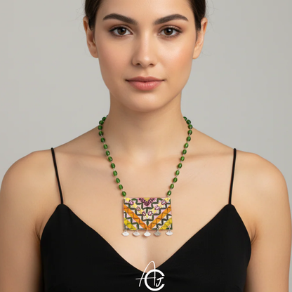 Statement Necklace, Handpainted : Handmade