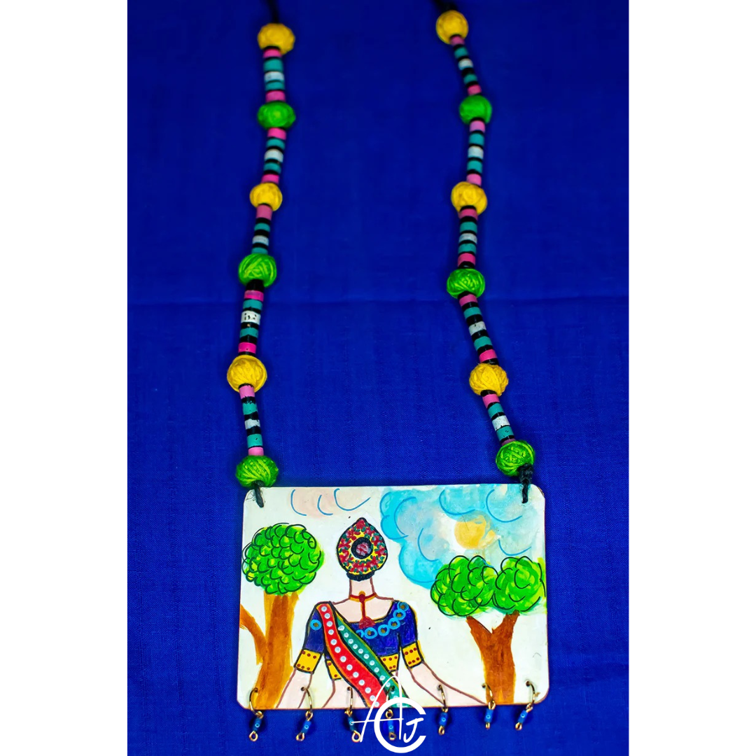 Statement Necklace, Handpainted  : Handmade