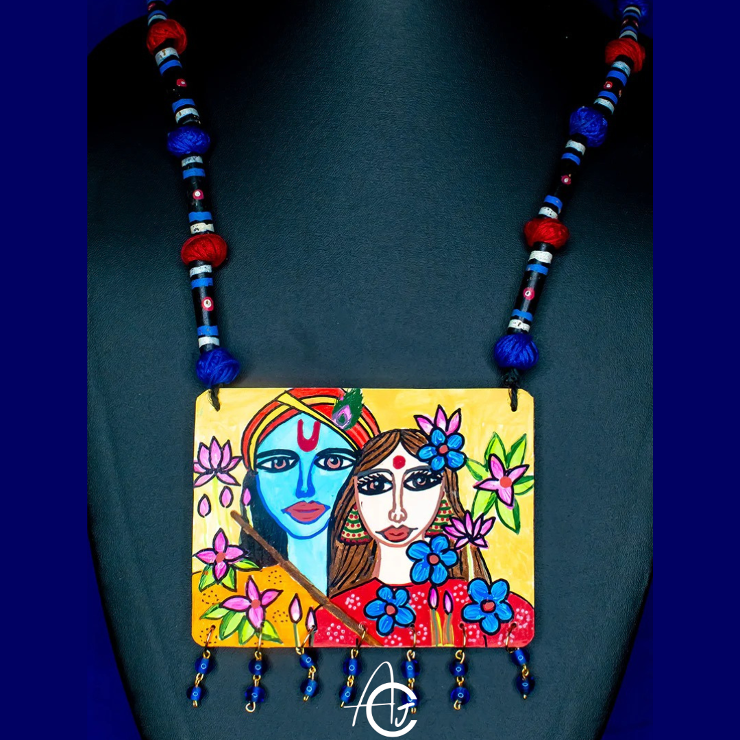 Statement Necklace, Handpainted : Handmade