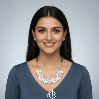 Statement Necklace, Handpainted : Handmade