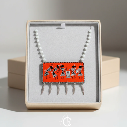 Statement Necklace, Handpainted : Handmade