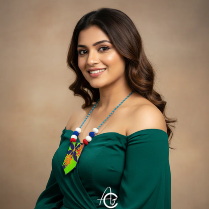 Statement Necklace, Handpainted : Handmade