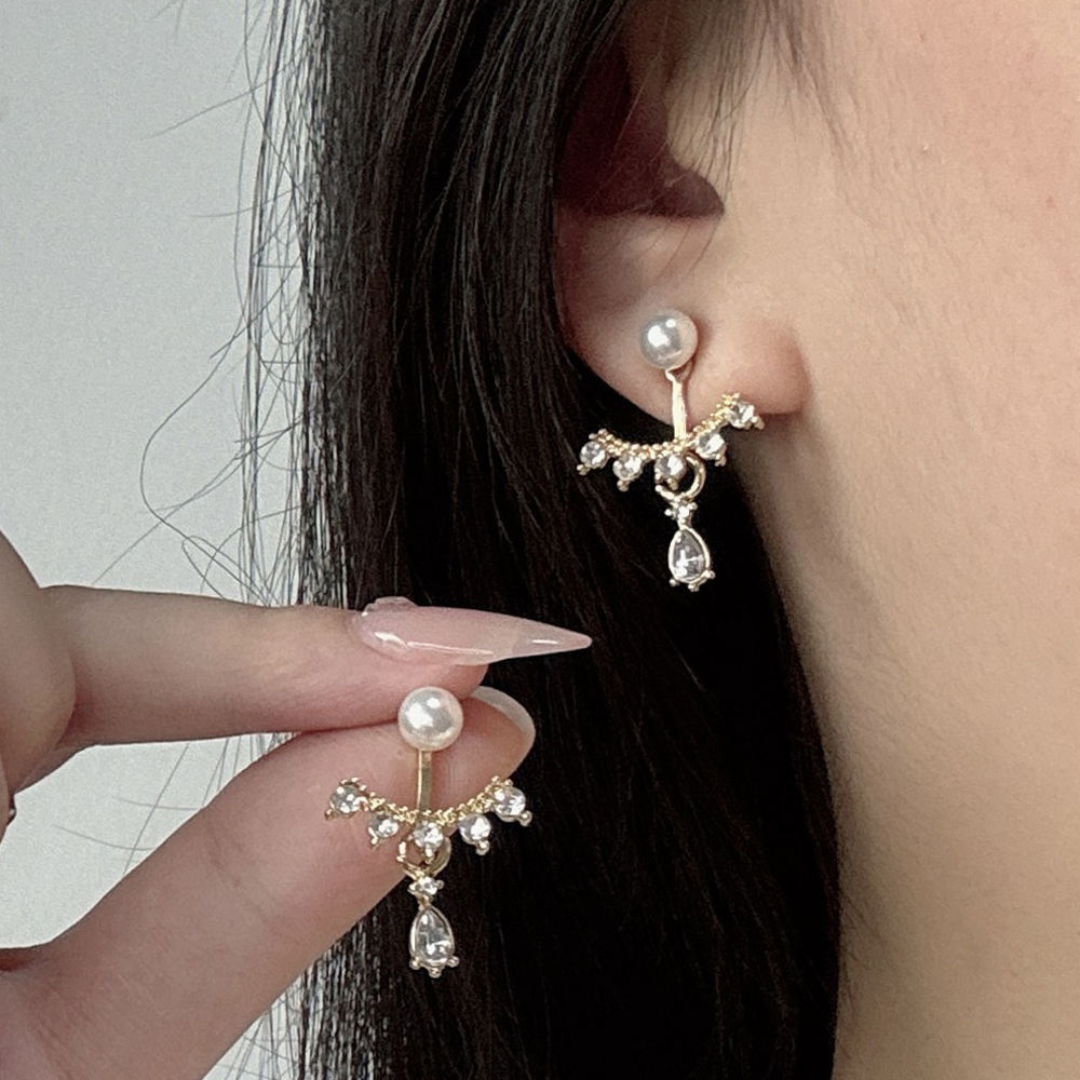 Pearl Bling Statement Earrings