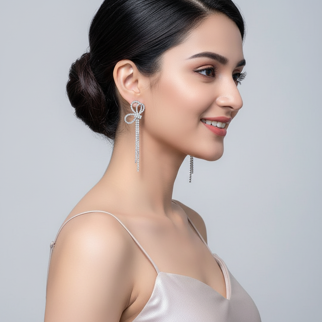 Bling Bow Statement Earrings