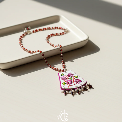 Statement Necklace, Handpainted : Handmade