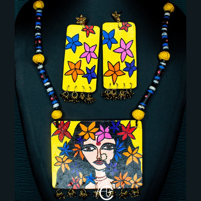 Statement Necklace Set, Handpainted : Handmade