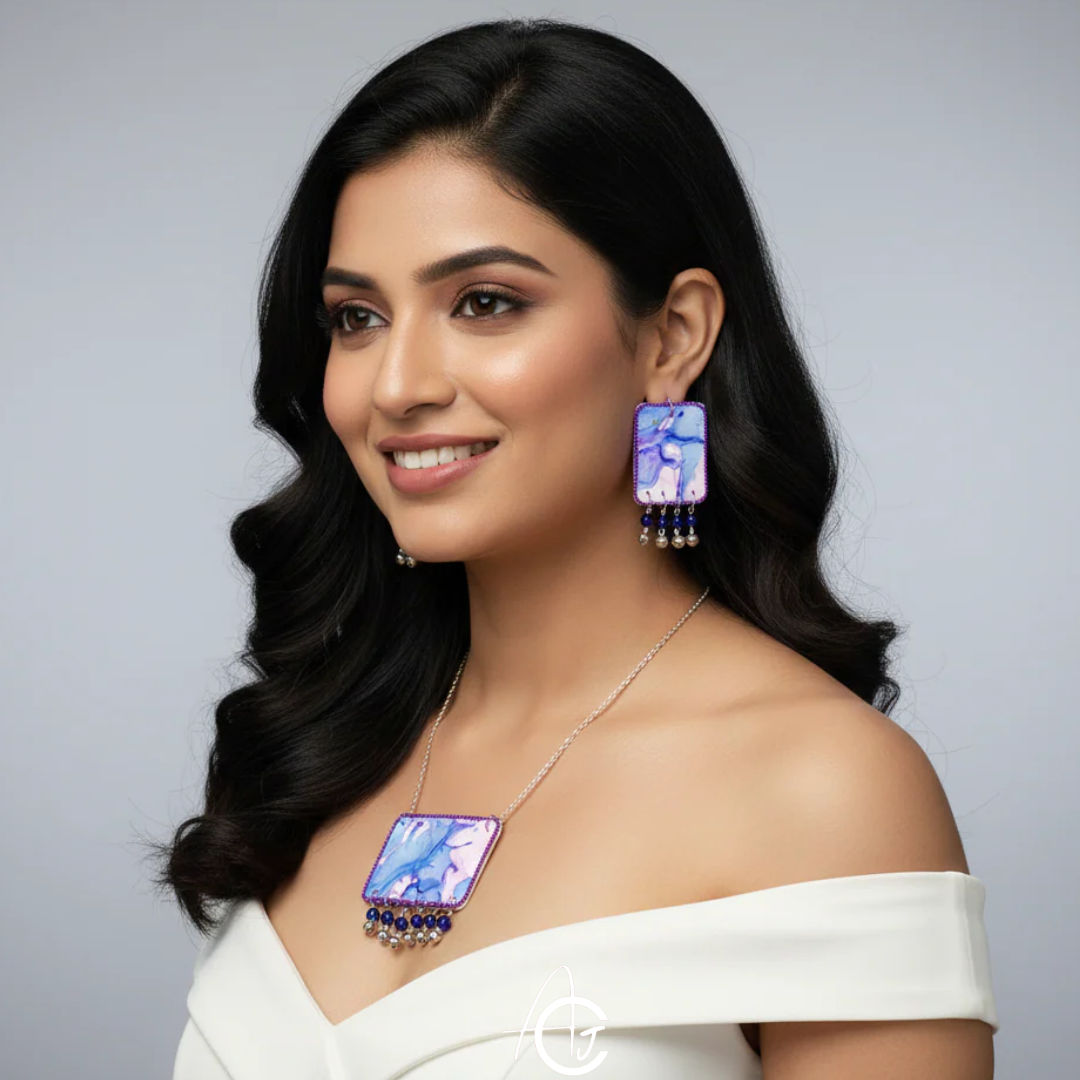 Fluid Necklace set : Handmade