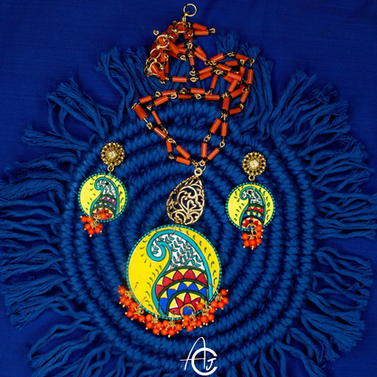 Statement Necklace Set, Handpainted : Handmade