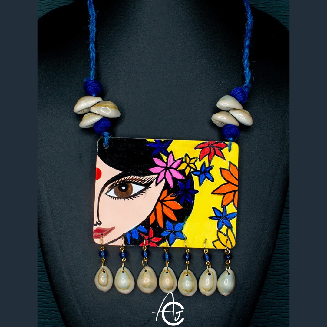 Statement Necklace, Handpainted : Handmade
