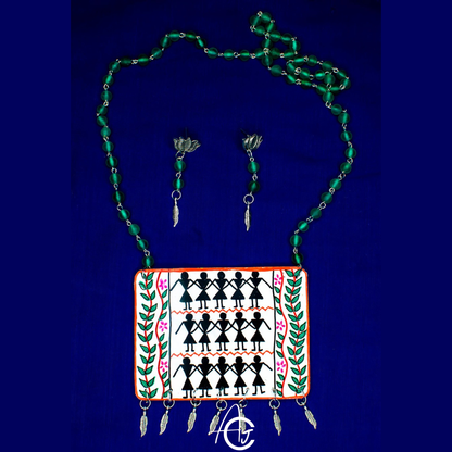 Statement Necklace set, Handpainted : Handmade