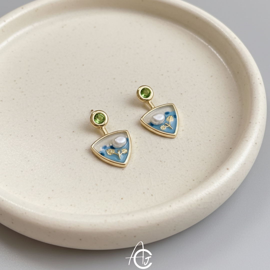Daisy Studs Blue Earring