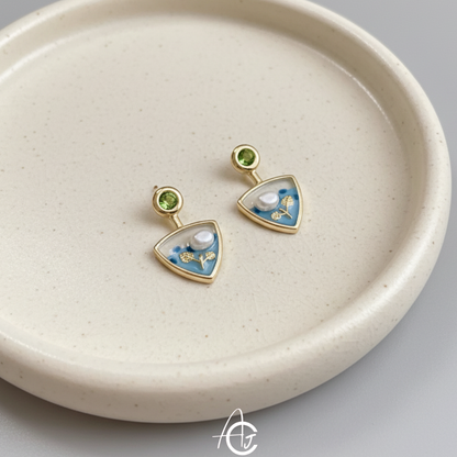 Daisy Studs Blue Earring