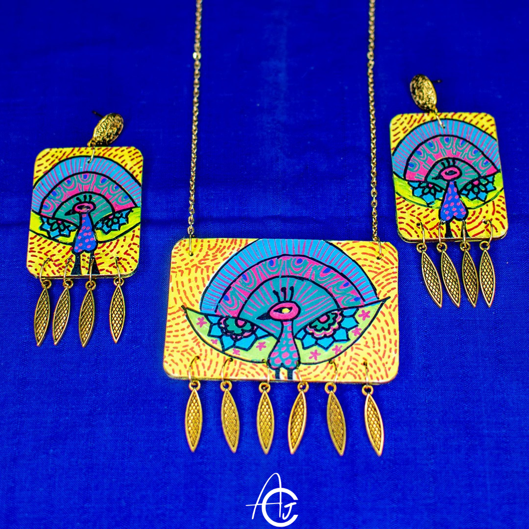 Statement Necklace Set, Handpainted : Handmade
