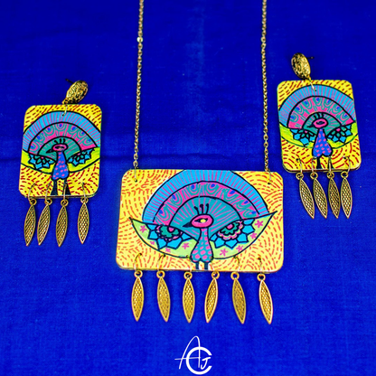 Statement Necklace Set, Handpainted : Handmade