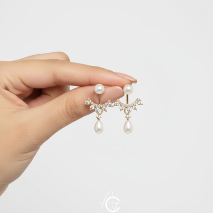 Pearl Bling Statement Earrings