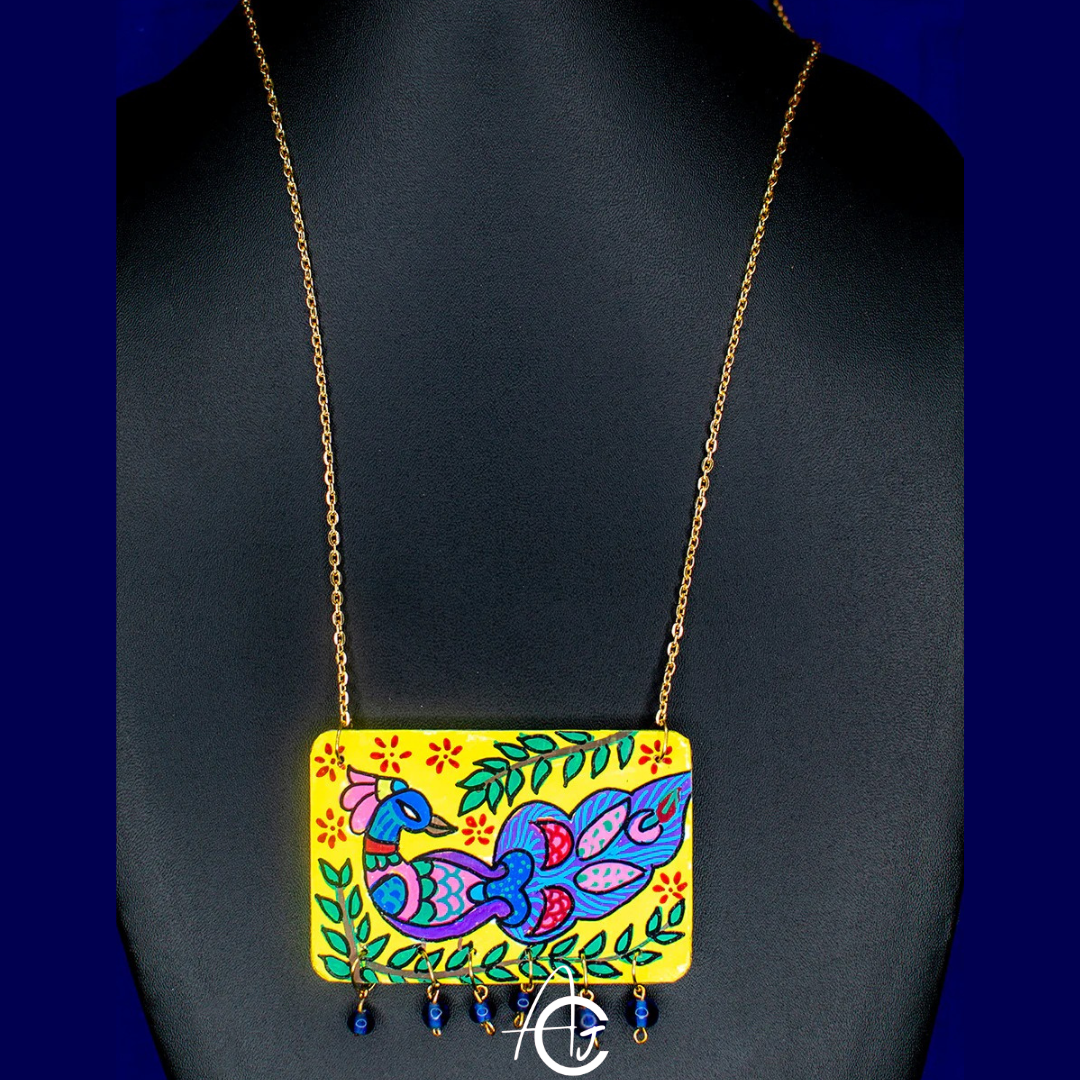 Statement Necklace, Handpainted : Handmade