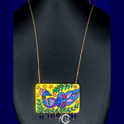 Statement Necklace, Handpainted : Handmade
