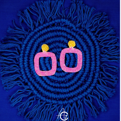 Beads Embroidered Earrings : Handmade