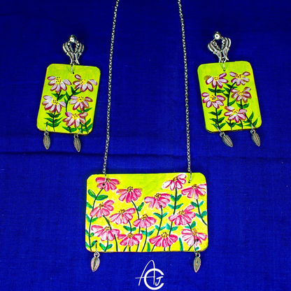Statement Necklace Set, Handpainted : Handmade