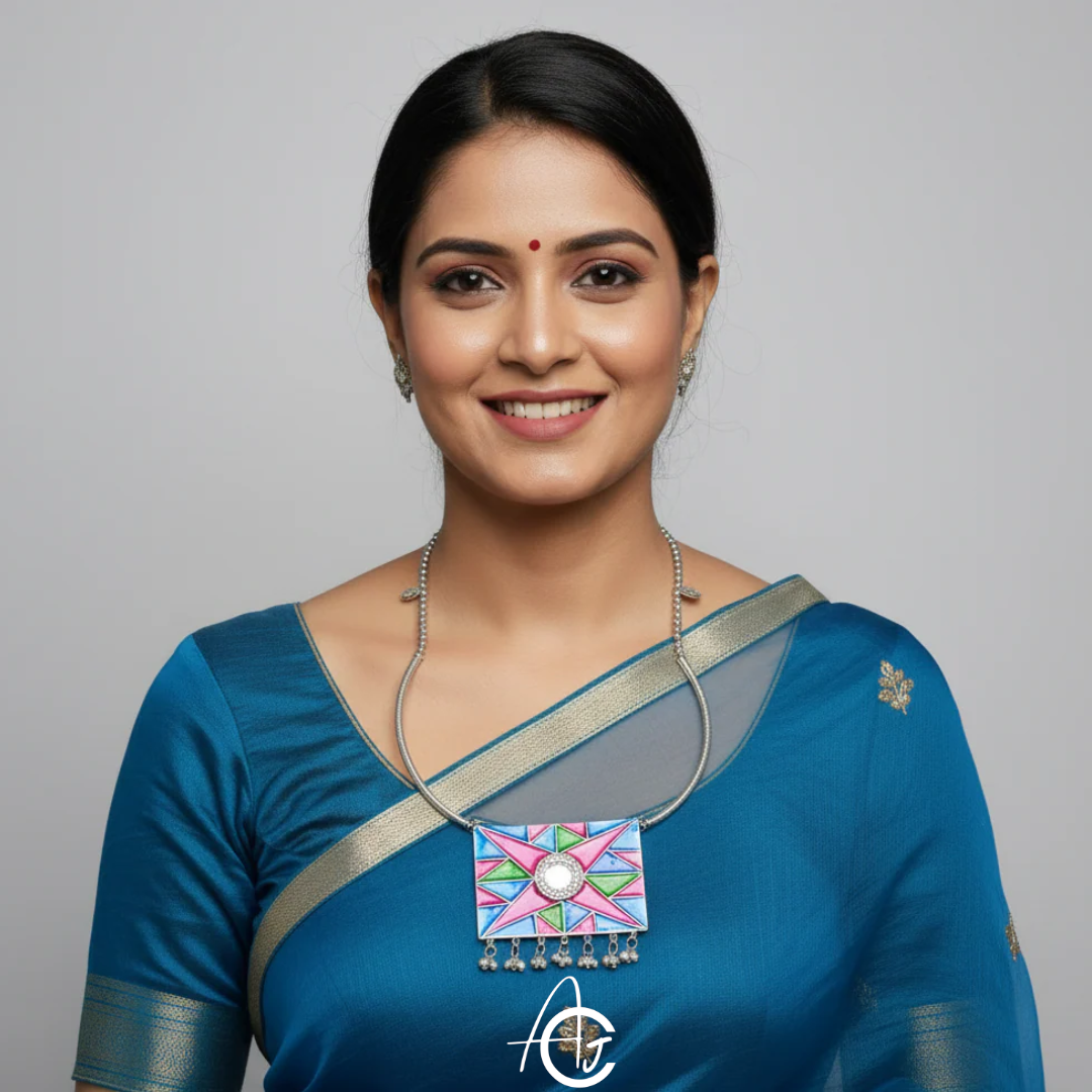 Statement  Necklace, Handpainted : Handmade