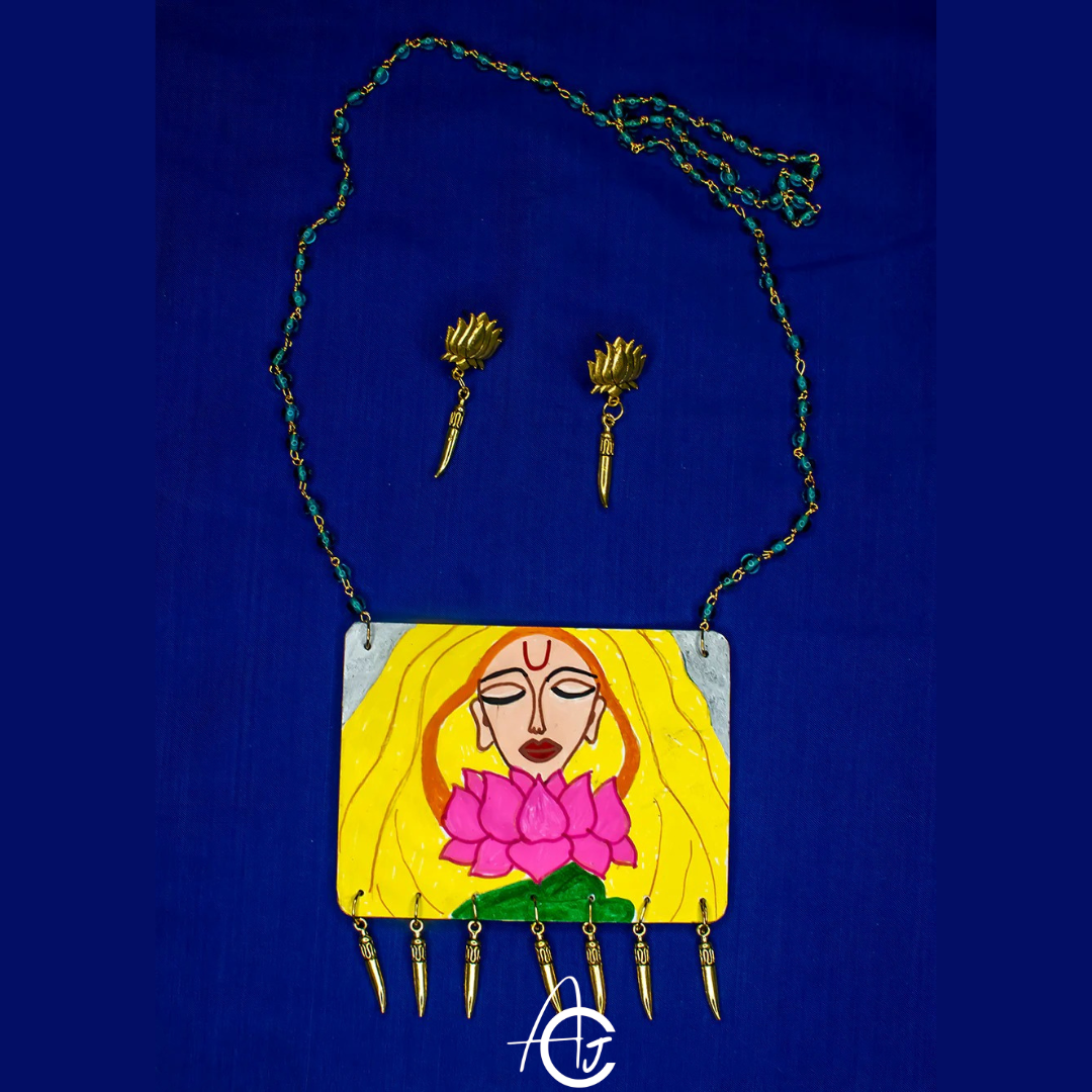 Statement Necklace Set, Handpainted : Handmade