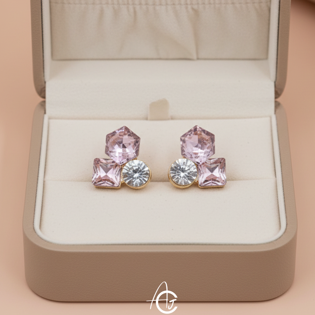 Bling Prism Pink Earrings