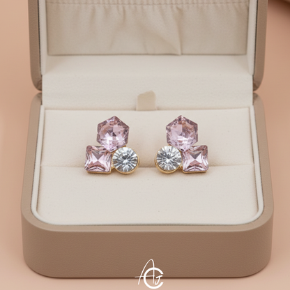Bling Prism Pink Earrings