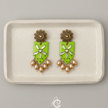 Statement Earrings, Handpainted : Handmade