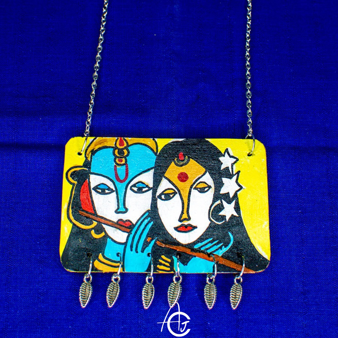 Statement Necklace, Handpainted : Handmade