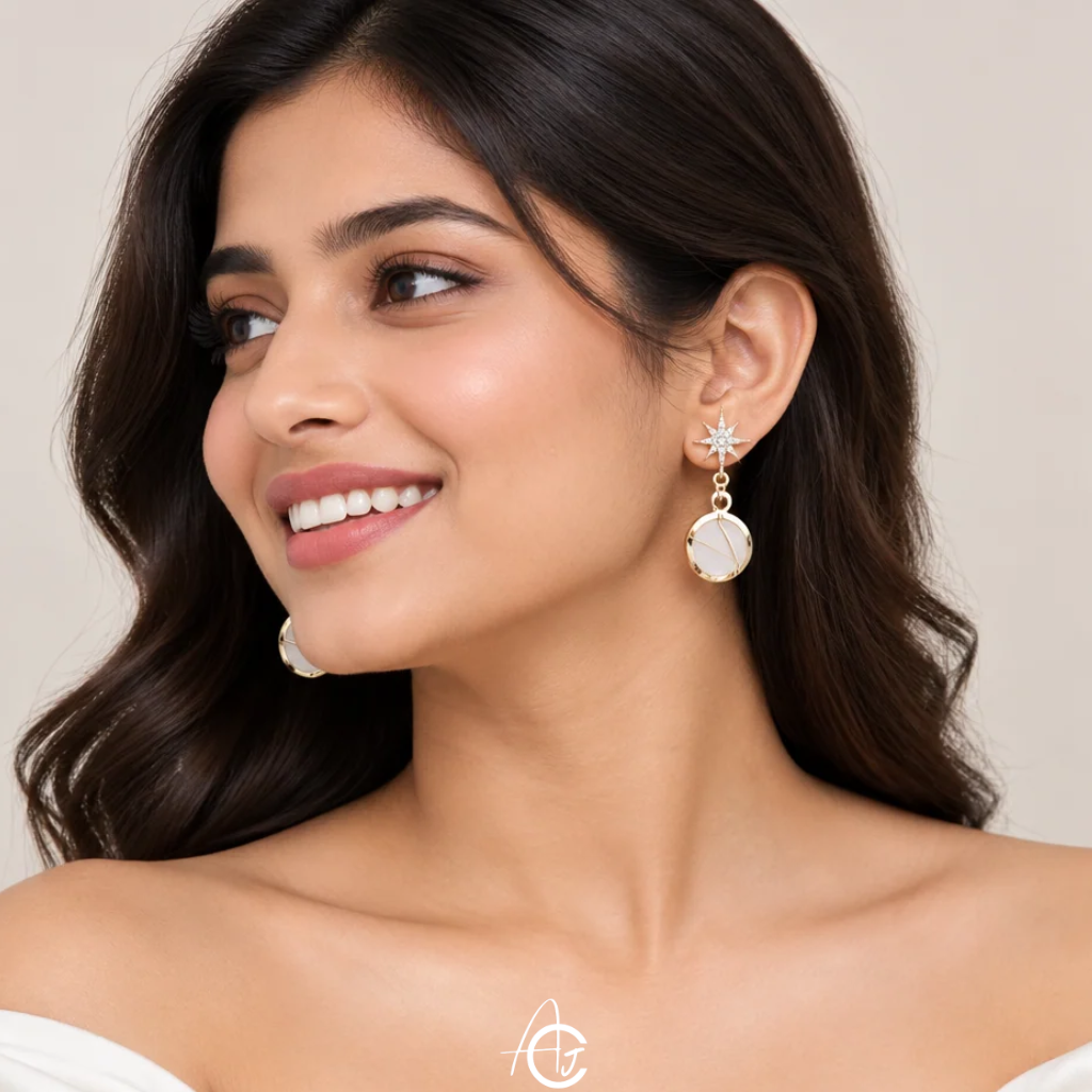 Pretty Crystal Star Earrings