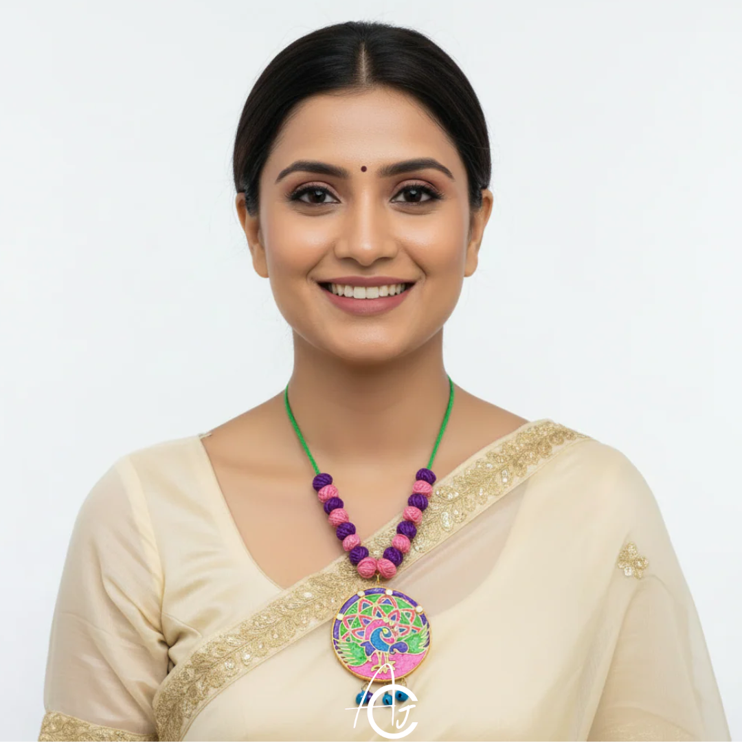 Statement Necklace, Handpainted : Handmade