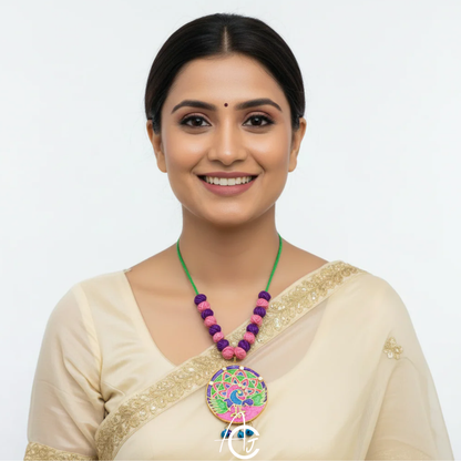 Statement Necklace, Handpainted : Handmade