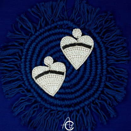 Beads Embroidered Earrings : Handmade